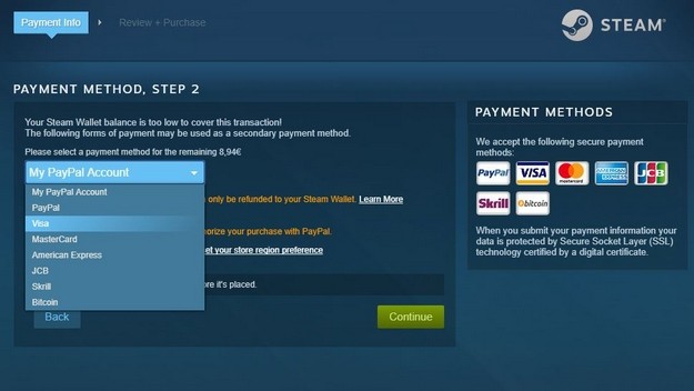 steam payment